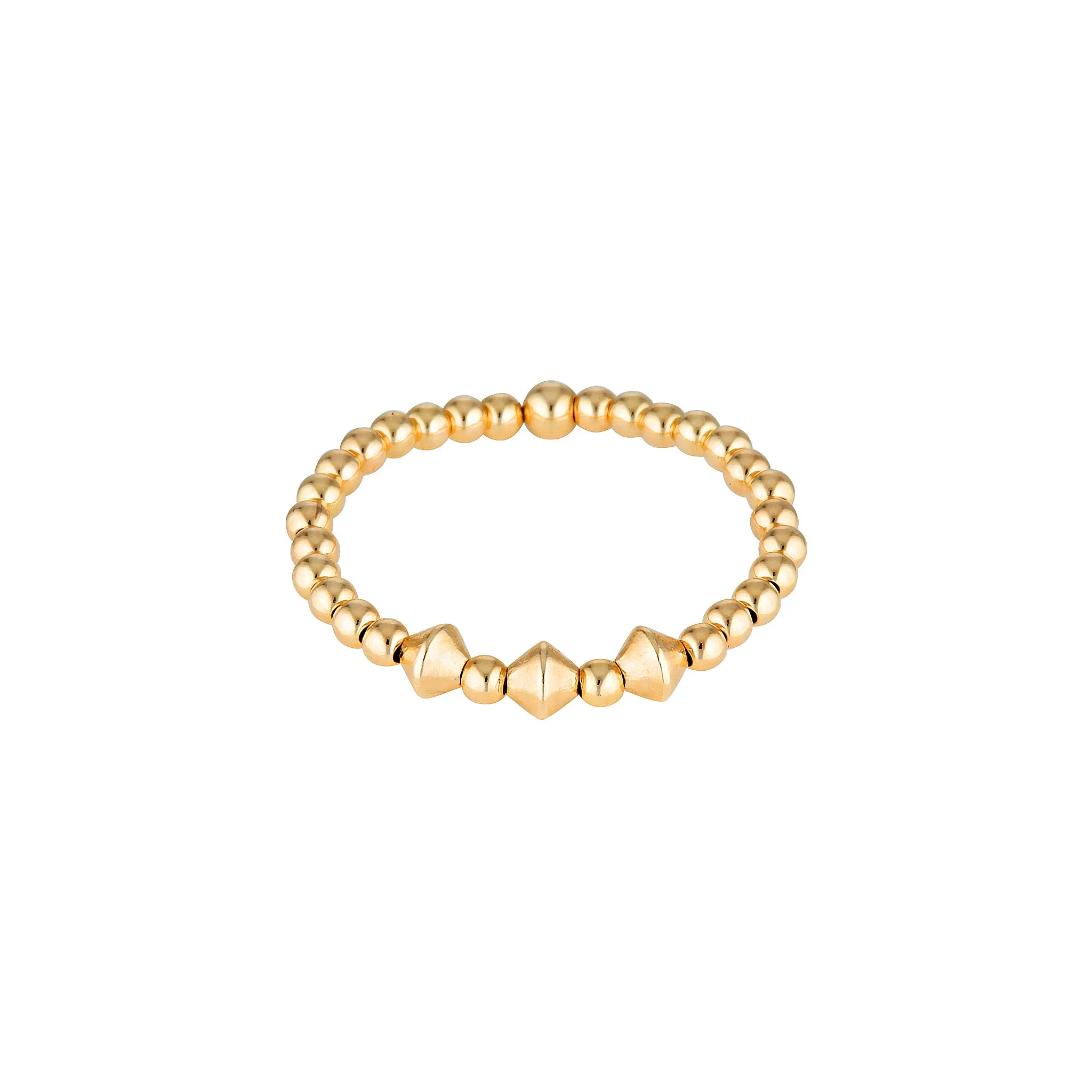 Gold Edgy Bead Ring