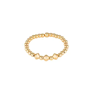 Gold Edgy Bead Ring