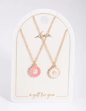 Gold Happy Flower Necklace Pack