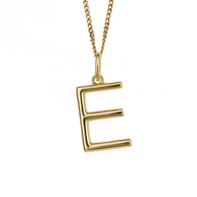 Gold Plated Initial Letter E Pendant P5131