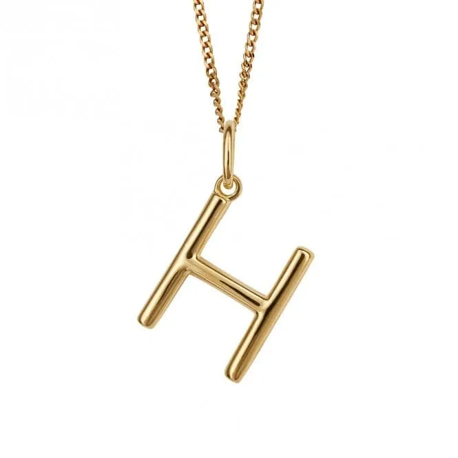 Gold Plated Initial Letter H Pendant P5134