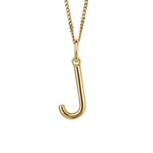 Gold Plated Initial Letter J Pendant P5136