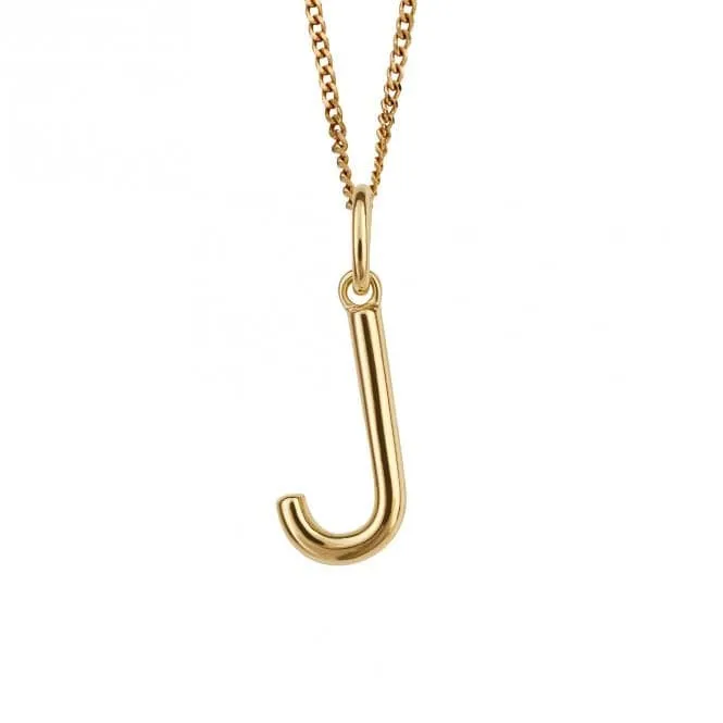 Gold Plated Initial Letter J Pendant P5136