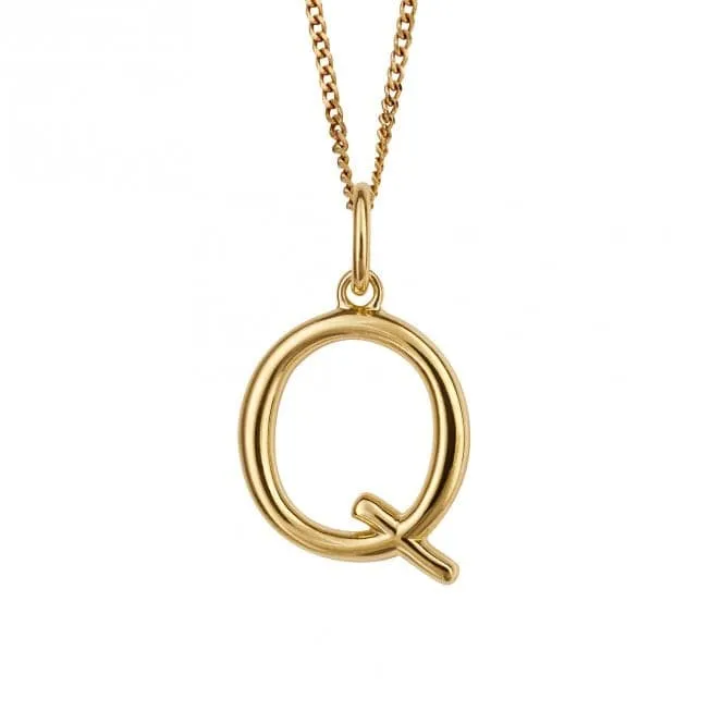 Gold Plated Initial Letter Q Pendant P5143