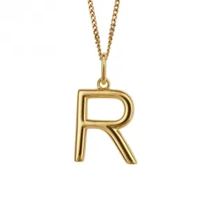 Gold Plated Initial Letter R Pendant P5144