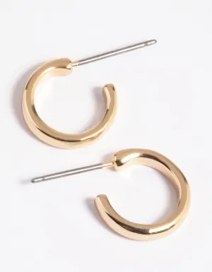 Gold Simple Huggie Hoop Earrings