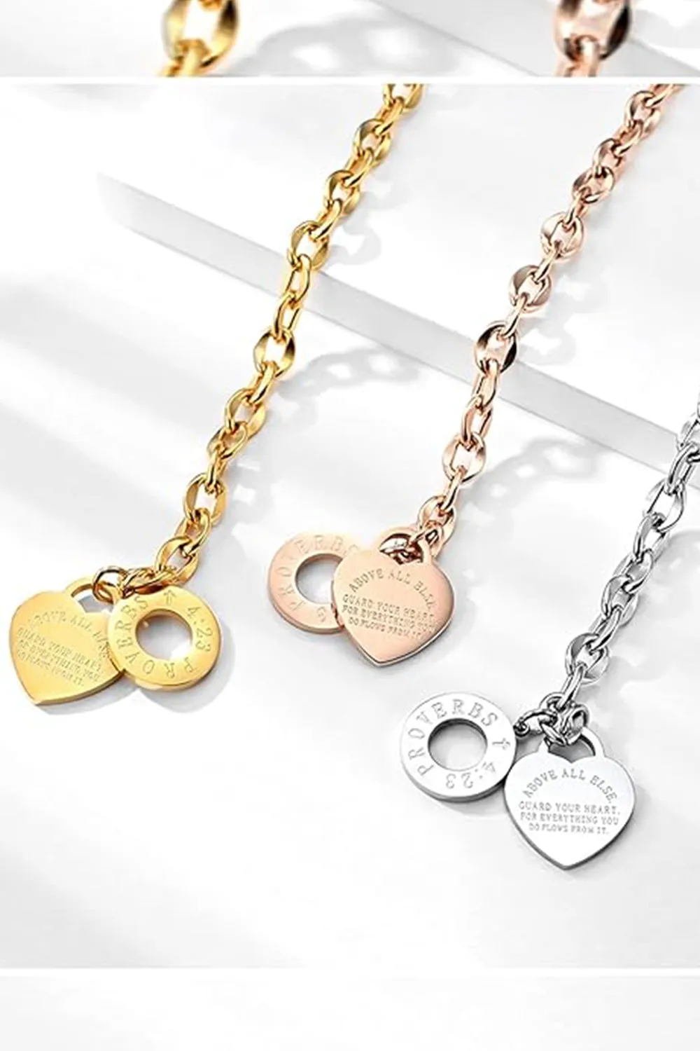 Gold Stainless Love Pendant Bracelets