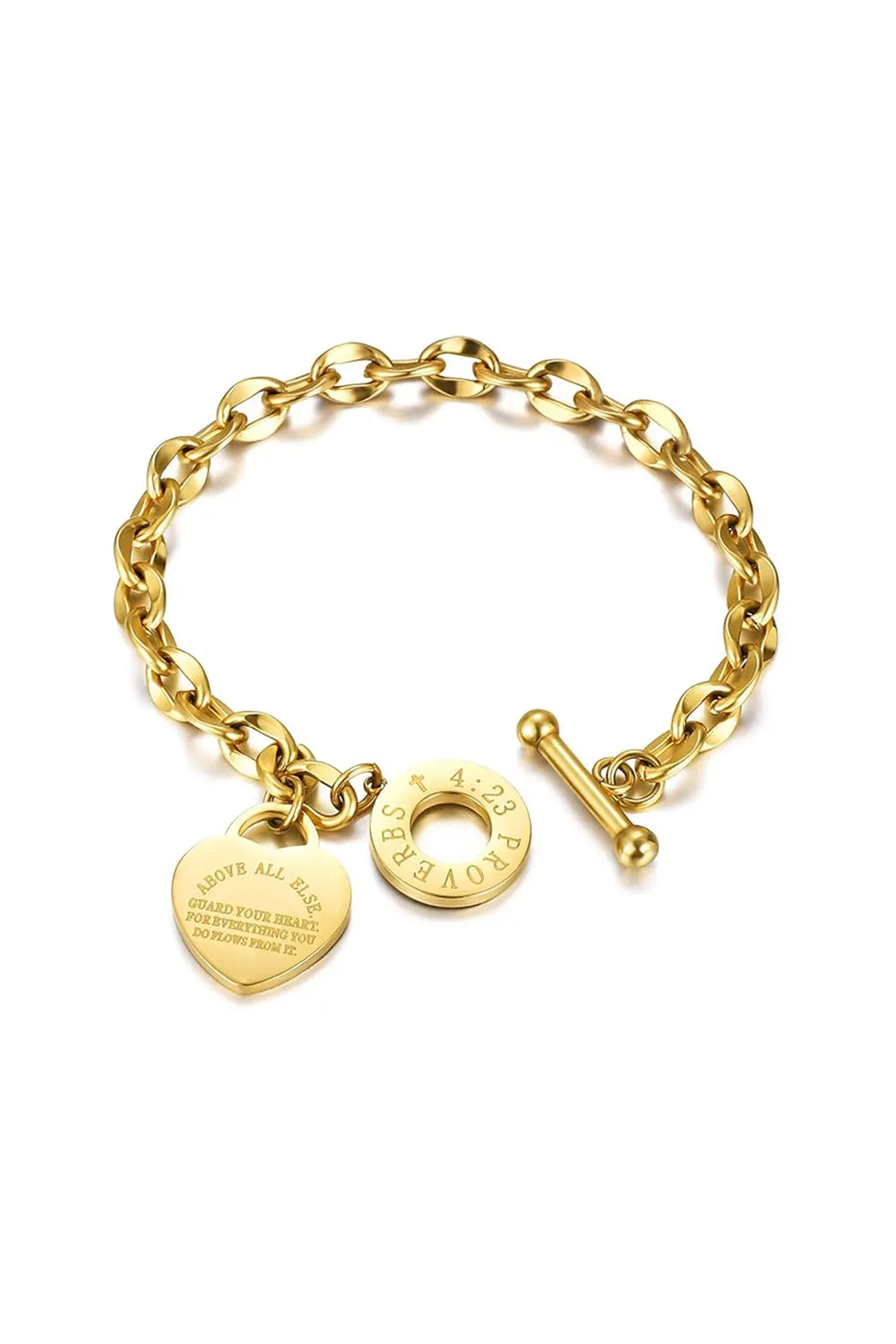 Gold Stainless Love Pendant Bracelets