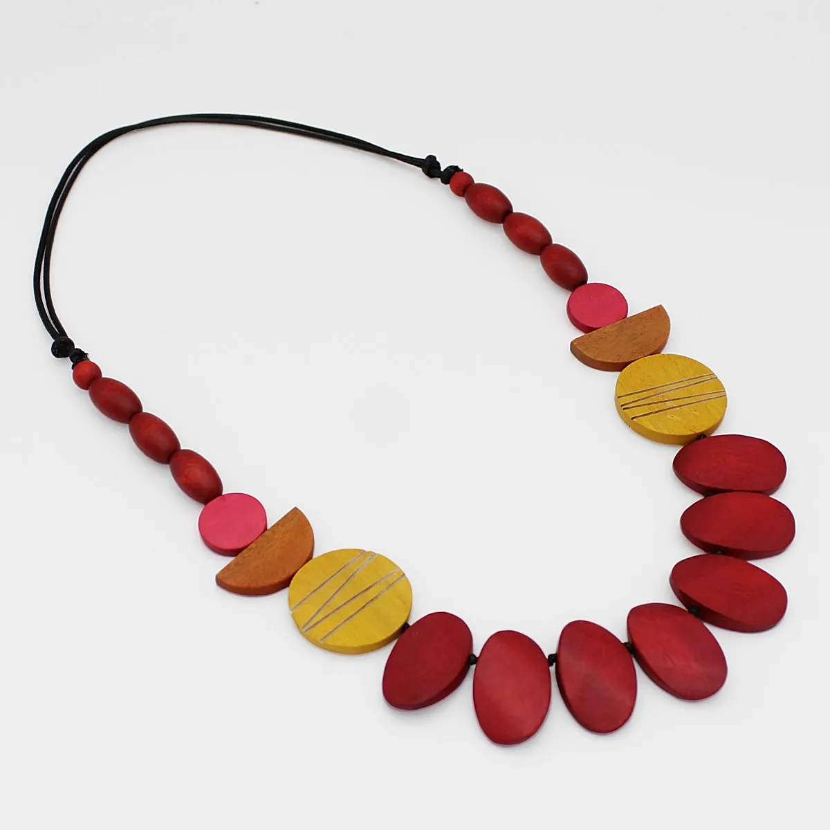 Golden Timber Wood Bead Necklace