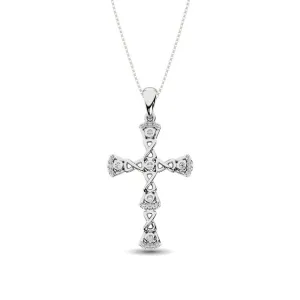 Gothic Style Diamond 1/6 Ct.Tw Cross Pendant in 10K White Gold