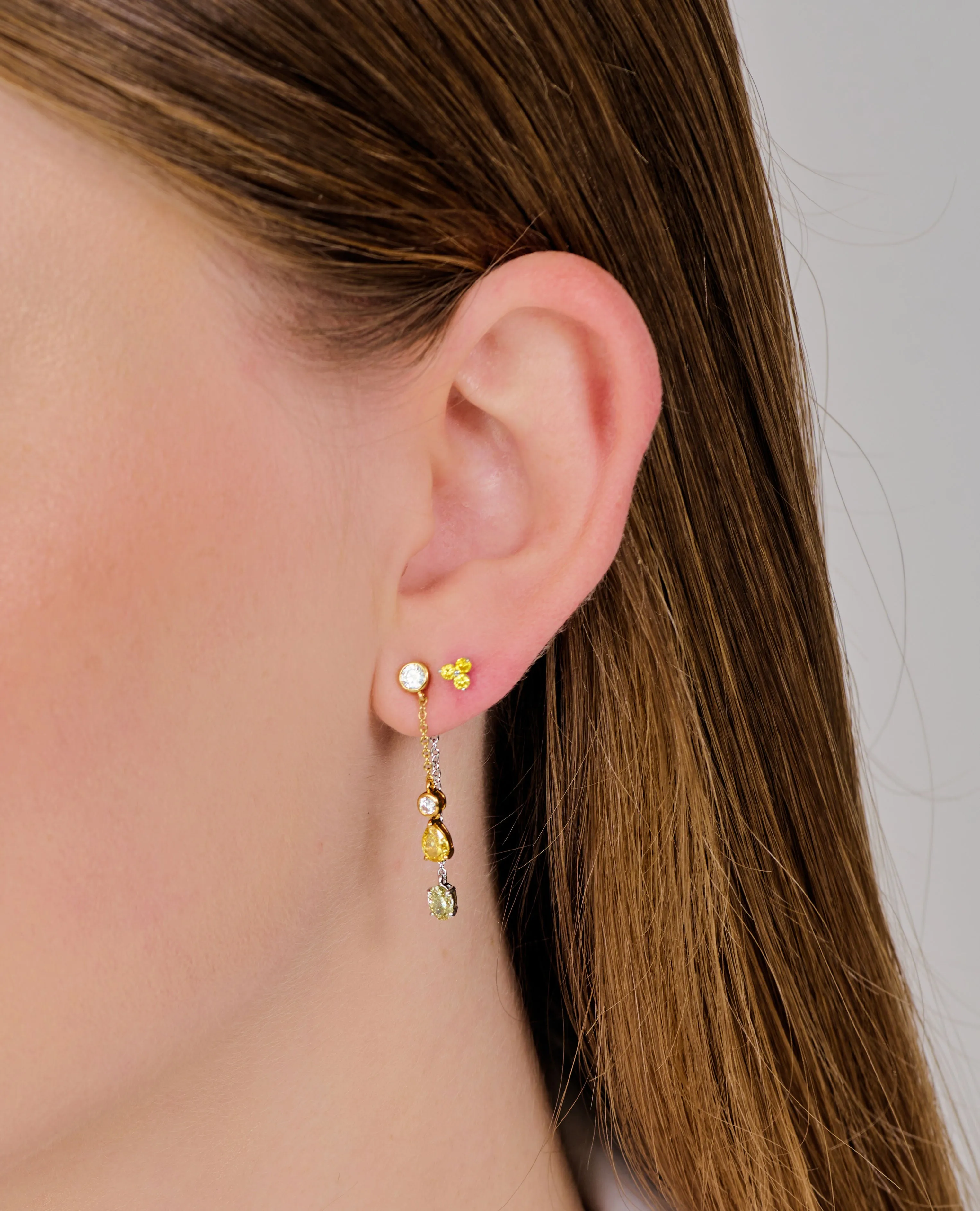 High-low Diamond Drop Earrings