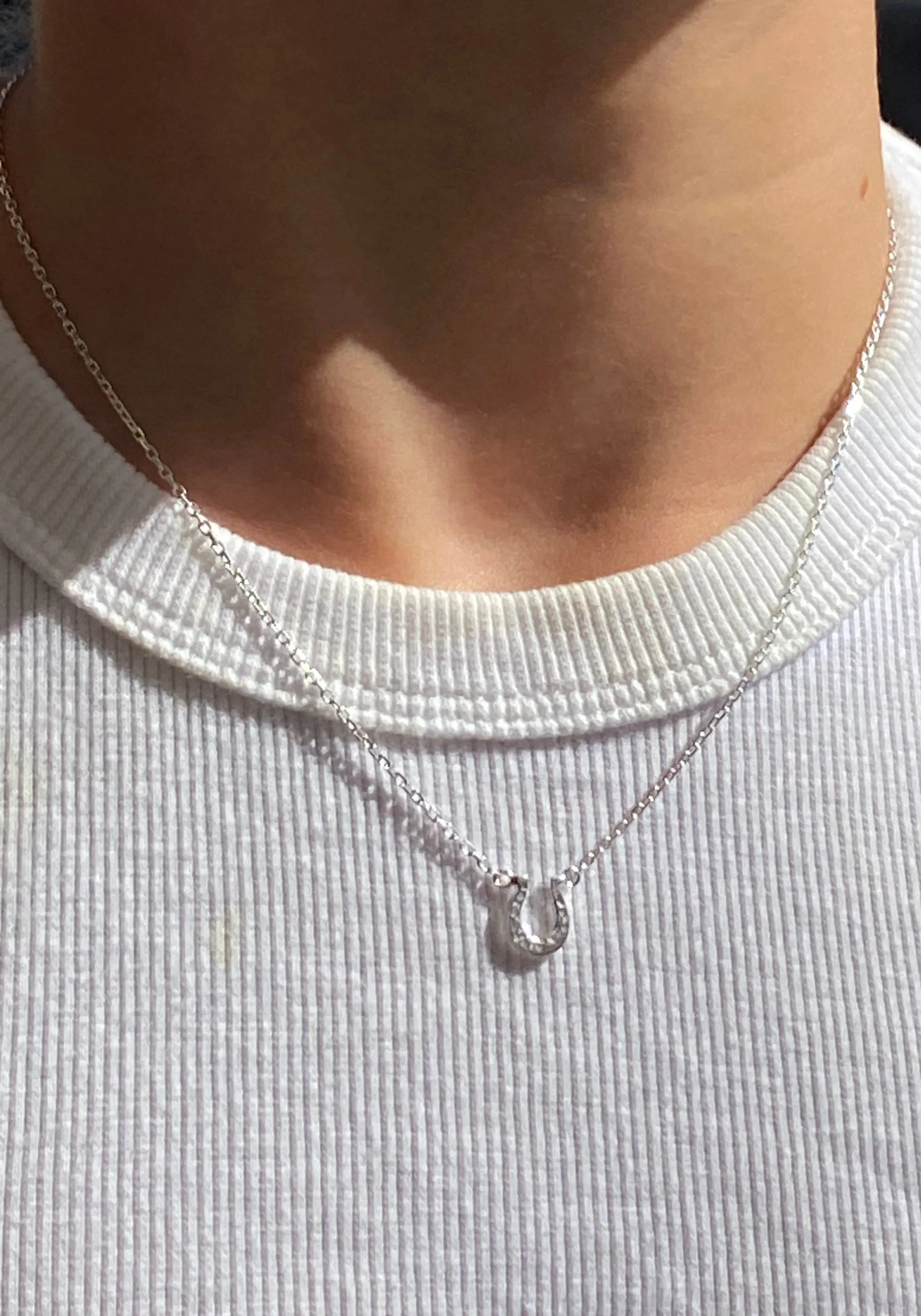 Horse Shoe Necklace Silver