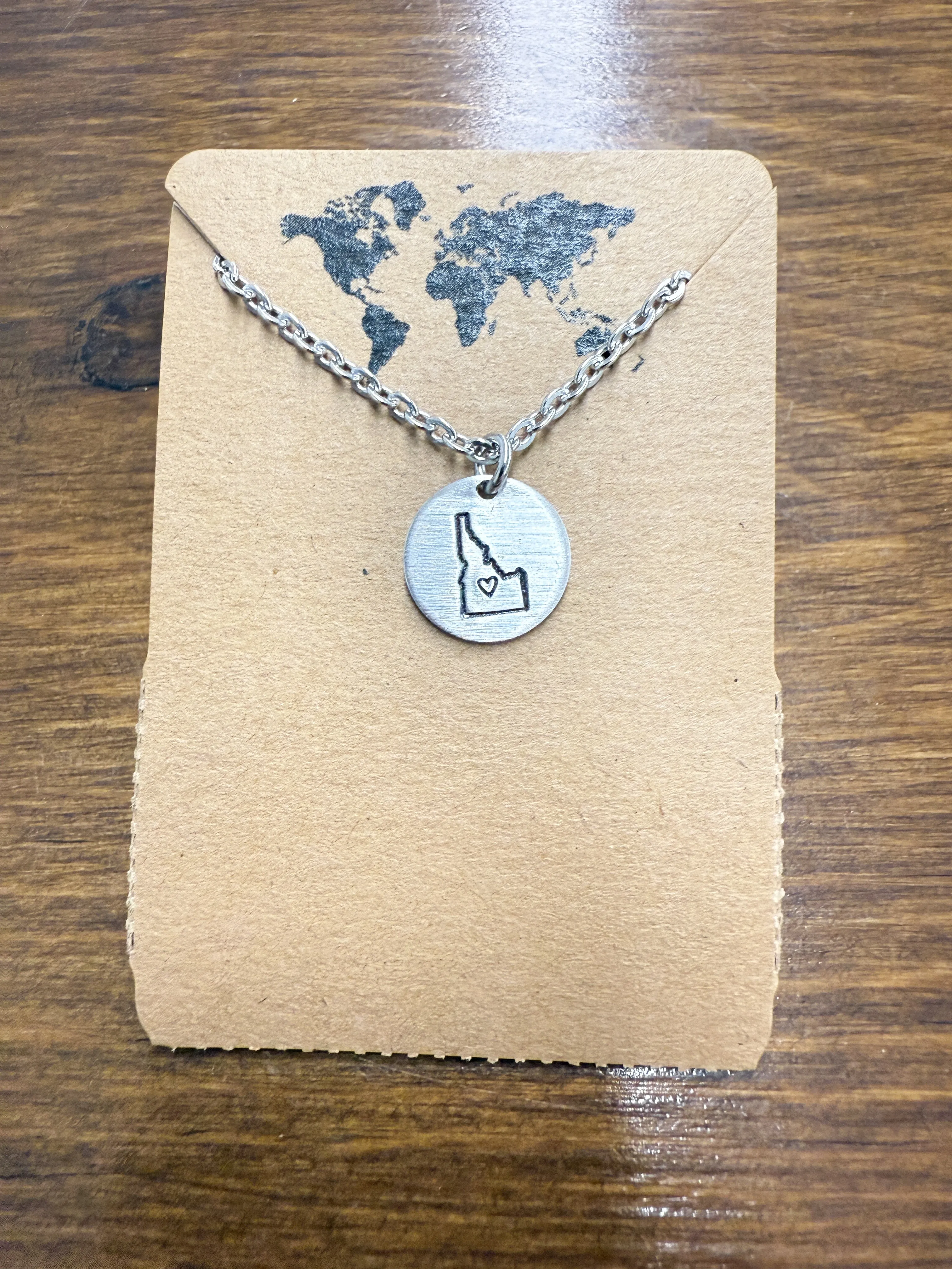 Idaho Heart Stamped Necklace