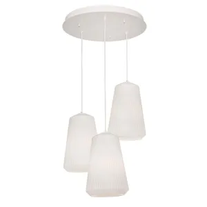 Isla 24 in. 3 Lights Pendant Light White Finish