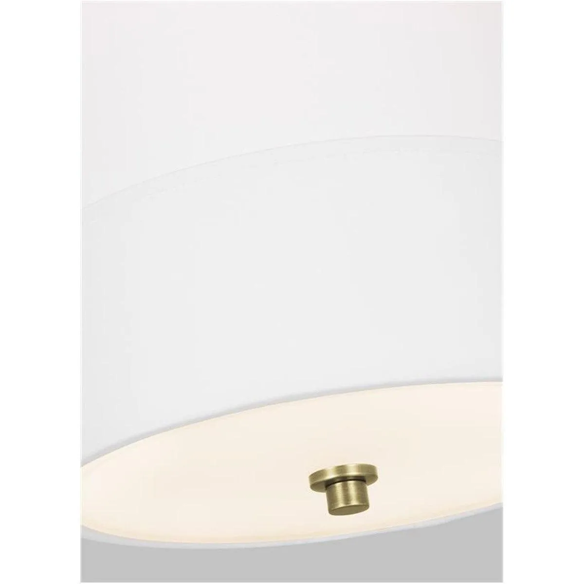 Ivie Tall Pendant light 10 in. White & Brass Finish