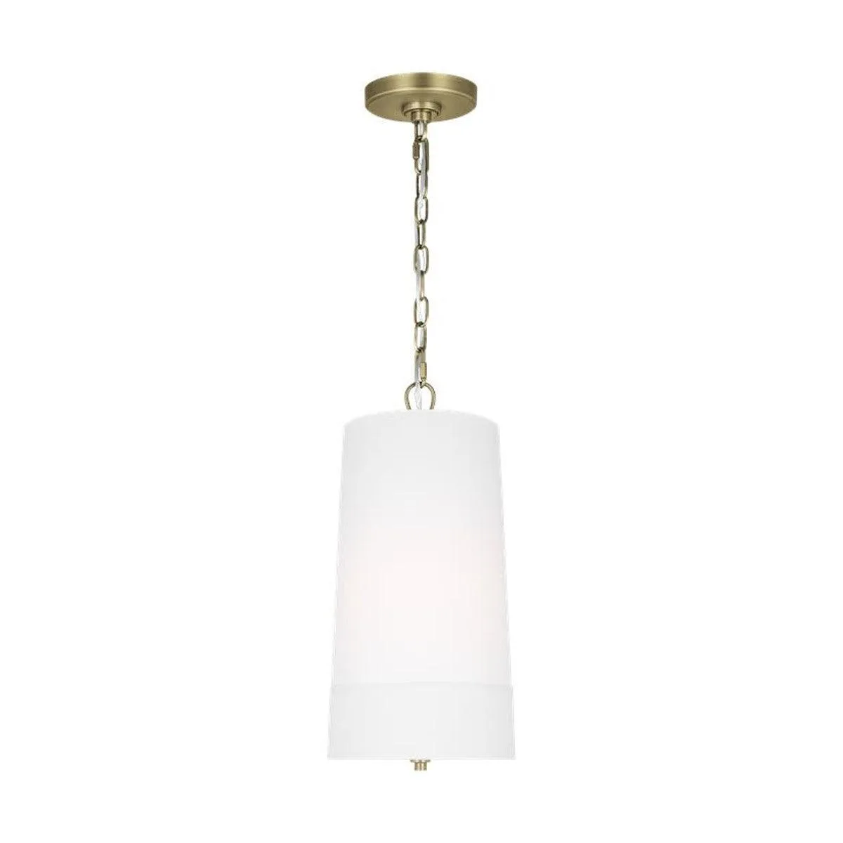 Ivie Tall Pendant light 10 in. White & Brass Finish