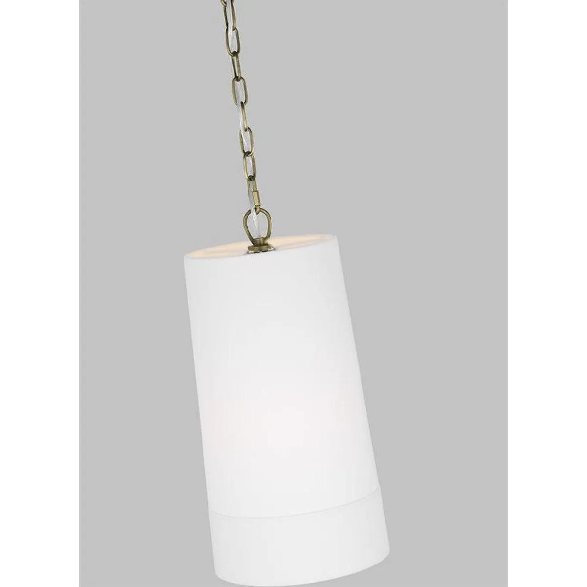 Ivie Tall Pendant light 10 in. White & Brass Finish