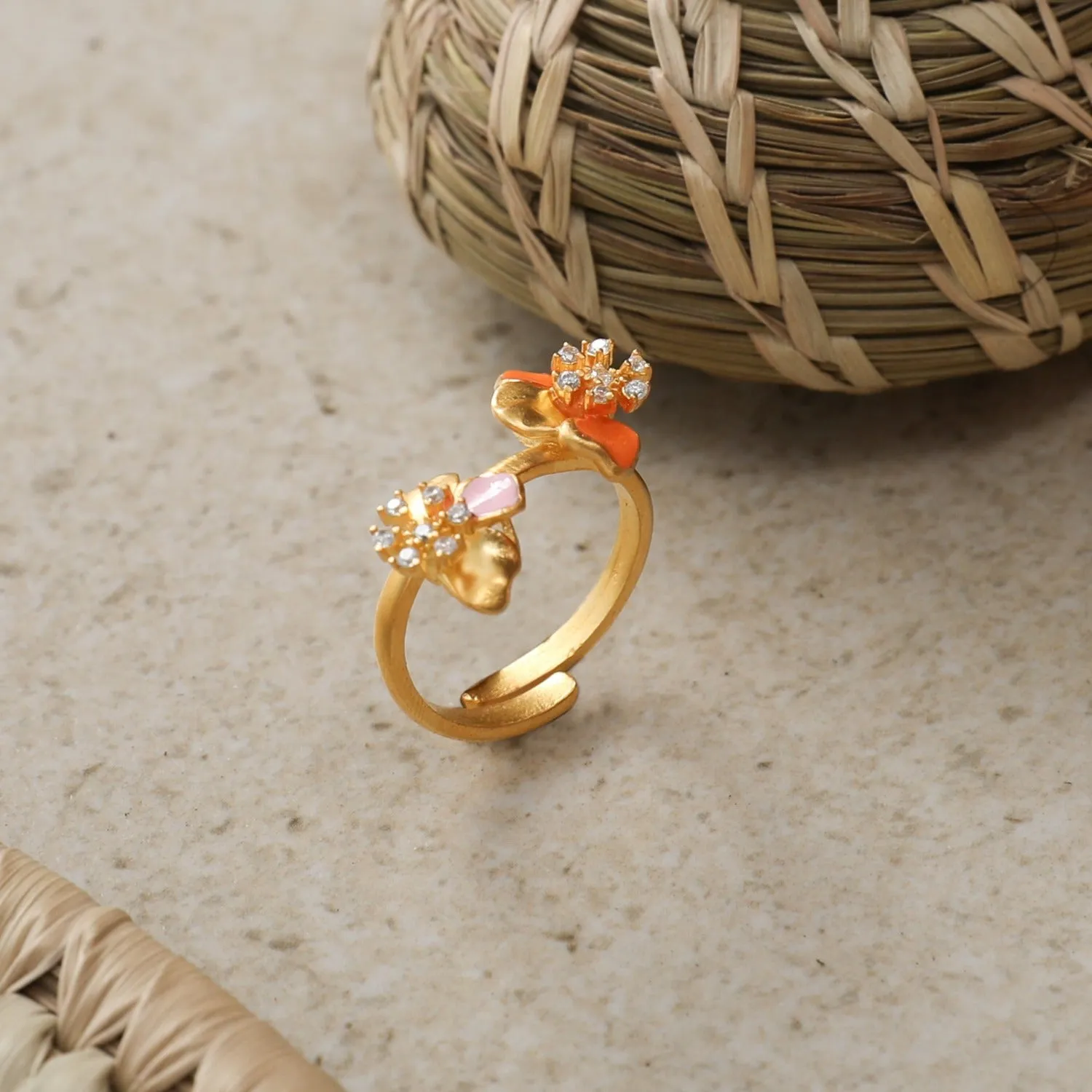 Jalaja Delicate Floral Finger Ring