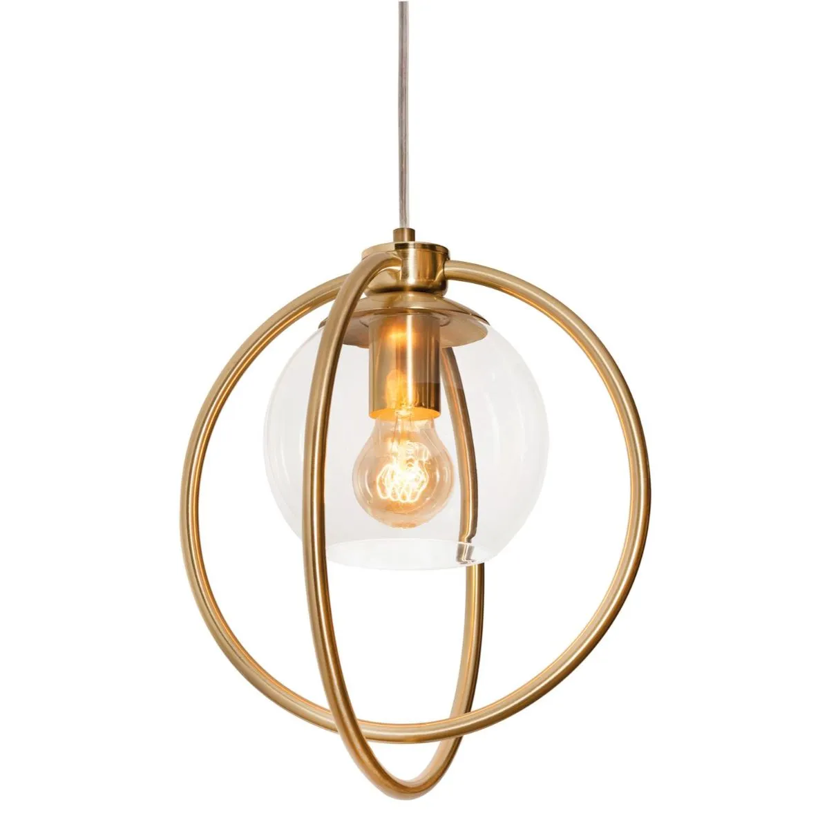 Jamie 12 in. Pendant Light Satin Brass Finish