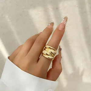 JC - DIEZI Hip Hop Punk Irregular Metal Rings For Women Men Fashion Geometric Gold Silver Color Knuckle Joint Ring Jewelry 2024 New