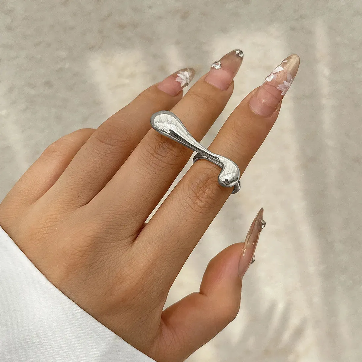 JC - DIEZI Hip Hop Punk Irregular Metal Rings For Women Men Fashion Geometric Gold Silver Color Knuckle Joint Ring Jewelry 2024 New