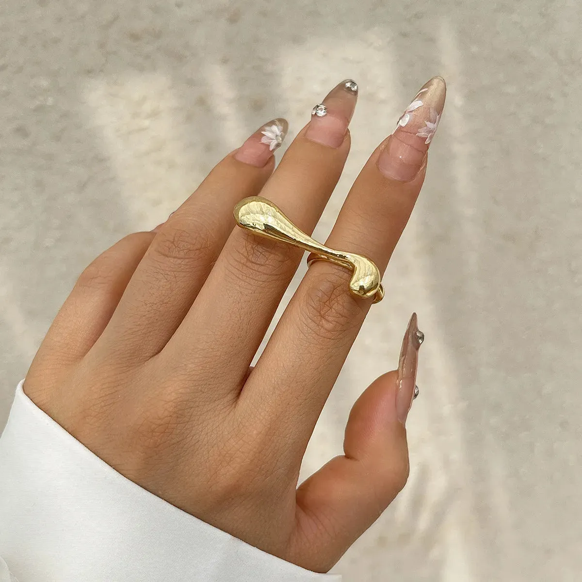 JC - DIEZI Hip Hop Punk Irregular Metal Rings For Women Men Fashion Geometric Gold Silver Color Knuckle Joint Ring Jewelry 2024 New