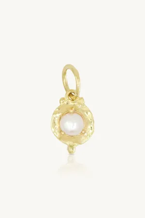 June Pearl Gold Birthstone Necklace Charm