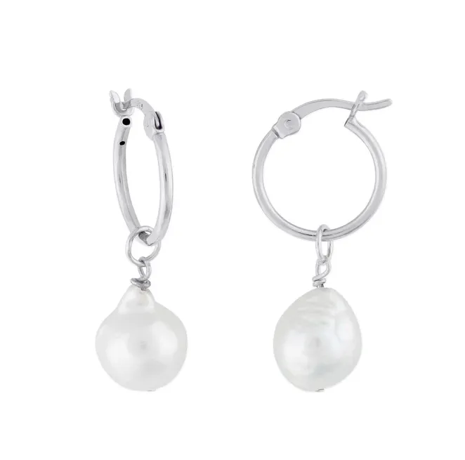 Kaia Hoop Pearl Earrings