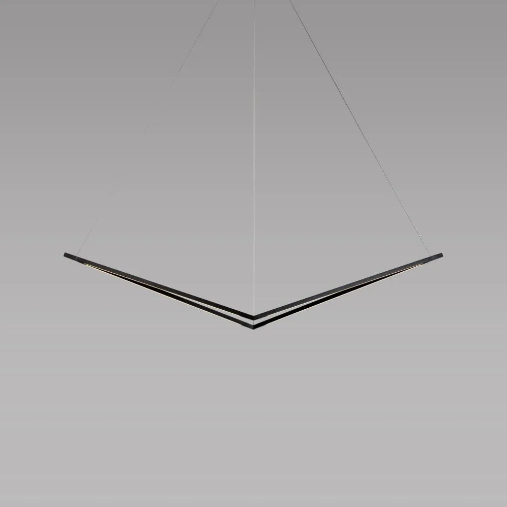 Koncept Inc Z-Bar Pendant Medium Bird, Soft Warm, Matte Black, 49" x 15" x 9.3" ZBP-24-B-SW-MTB-CNP