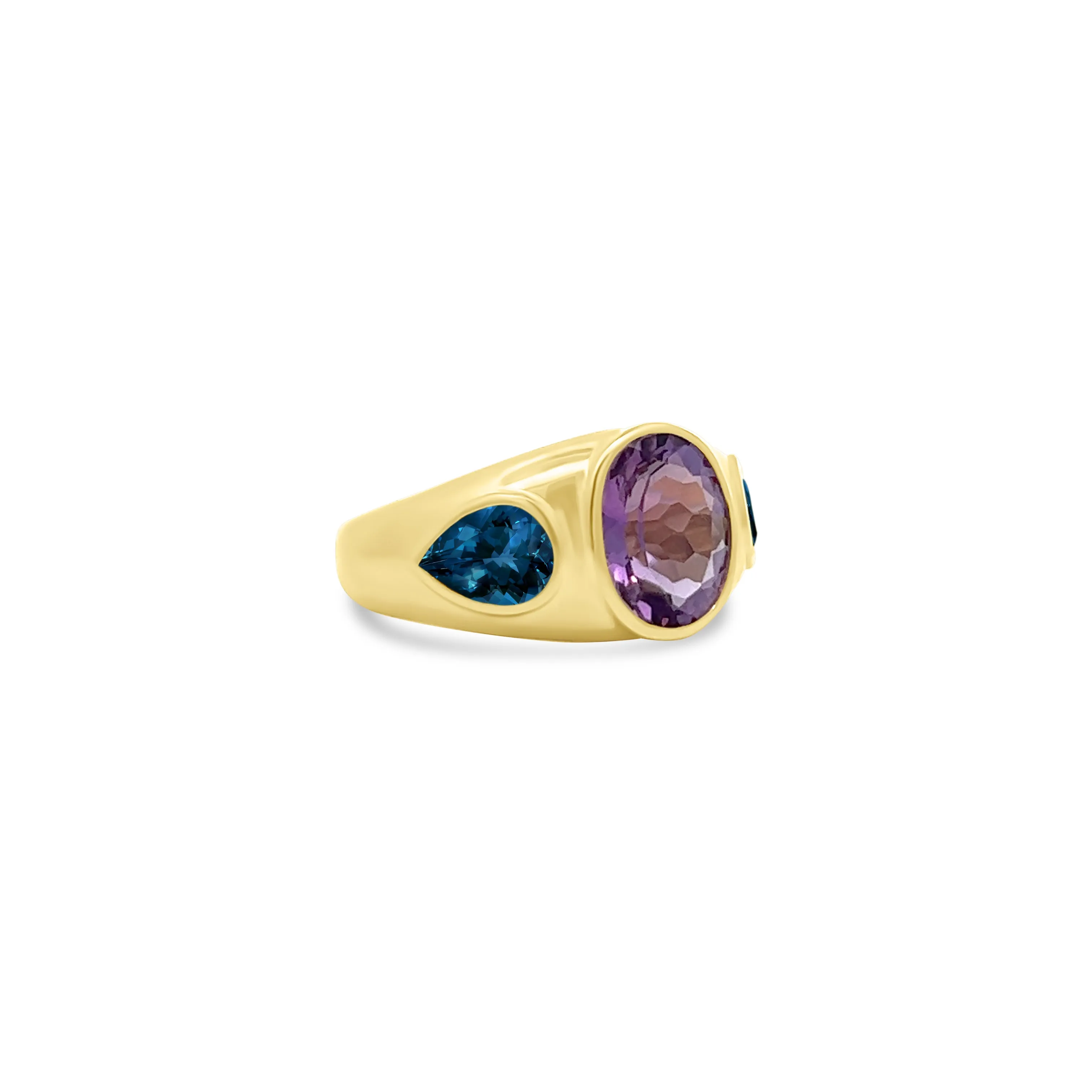 Large Gemstone Inlay Ring