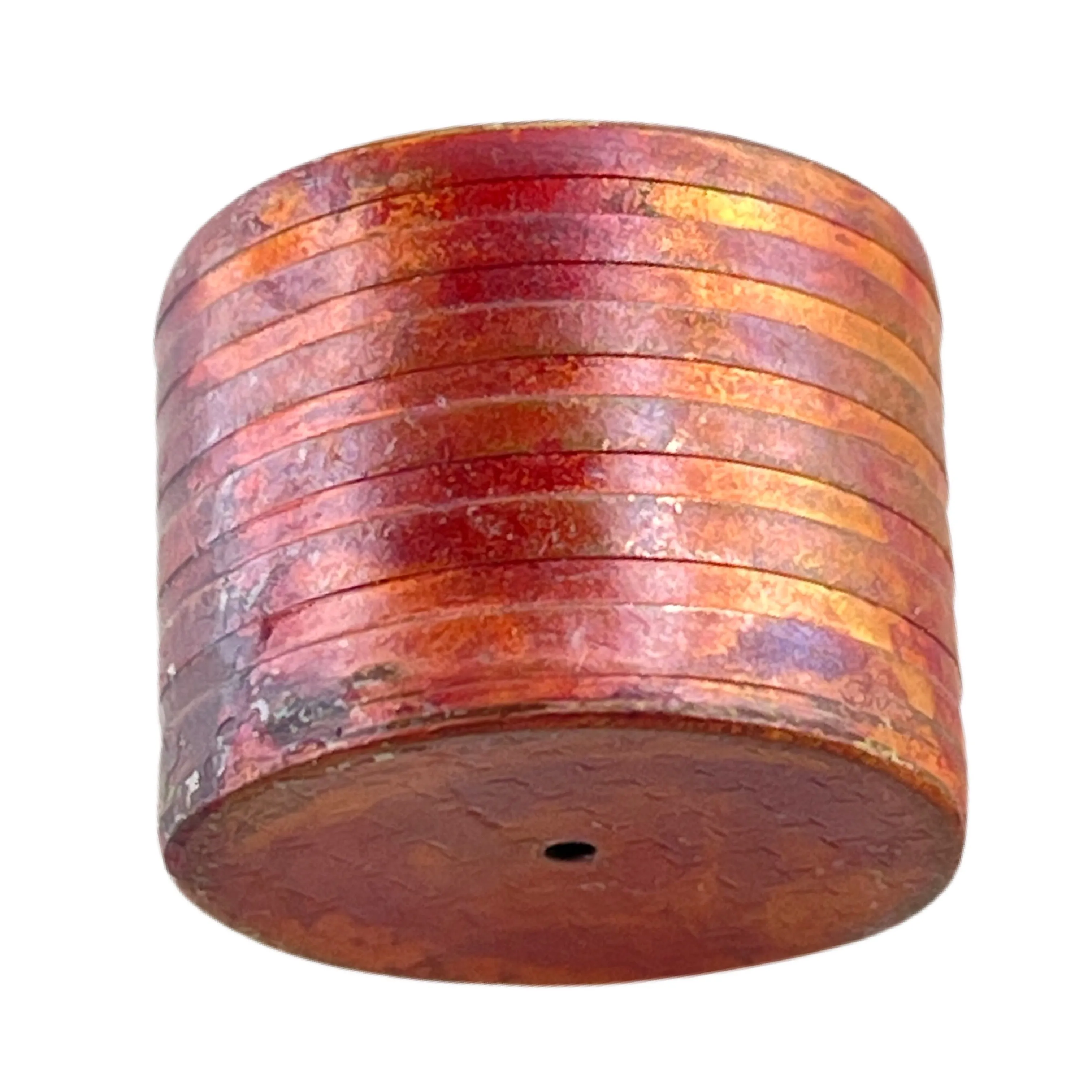 Large Rustic Copper Barrel Bead