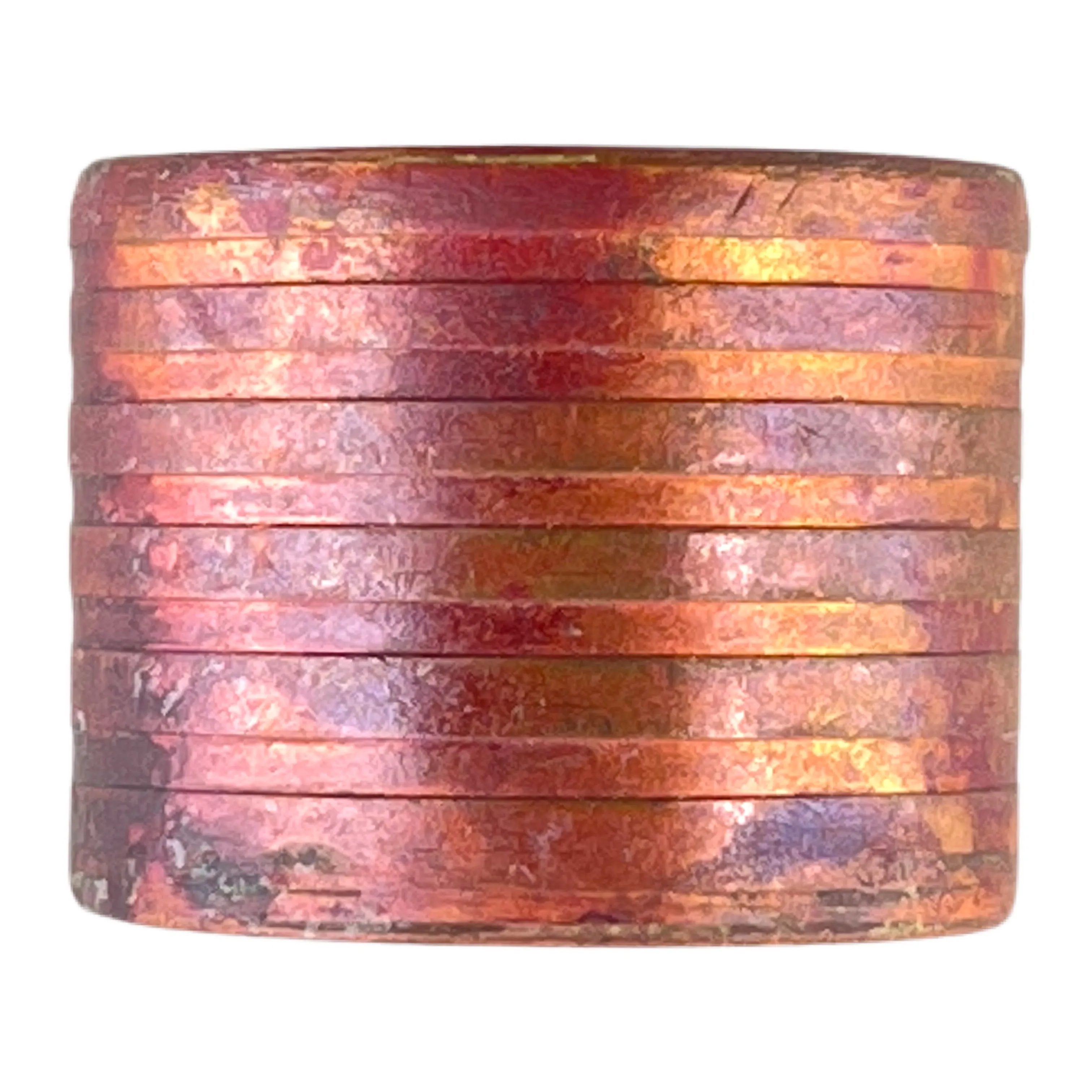 Large Rustic Copper Barrel Bead