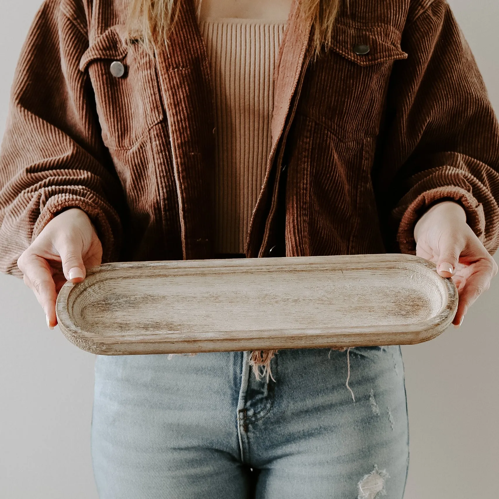 Large Rustic Wood Tray