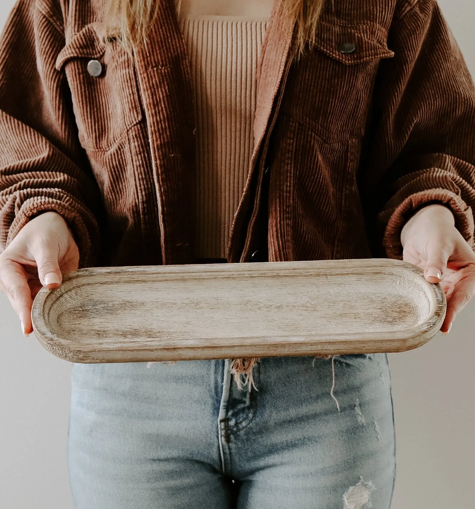 Large Rustic Wood Tray