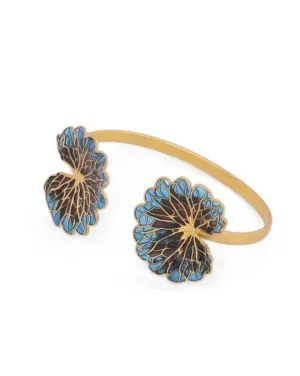 Leaf Bangle - Cobalt & Black