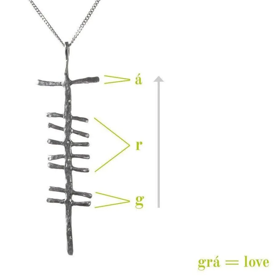 Love (Grá) Large Rustic Pendant Silver