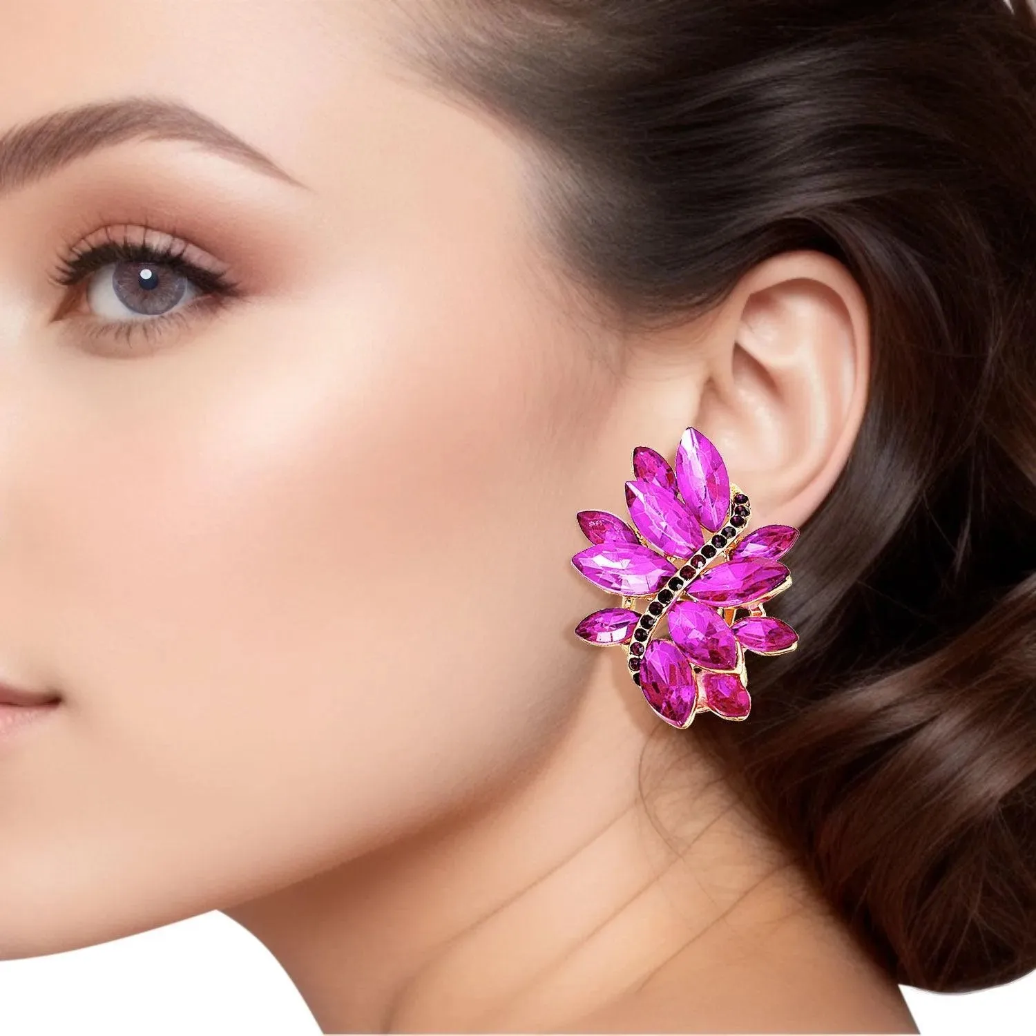 Marquise Studs: Fashionable Purple Earrings for Elegant Style