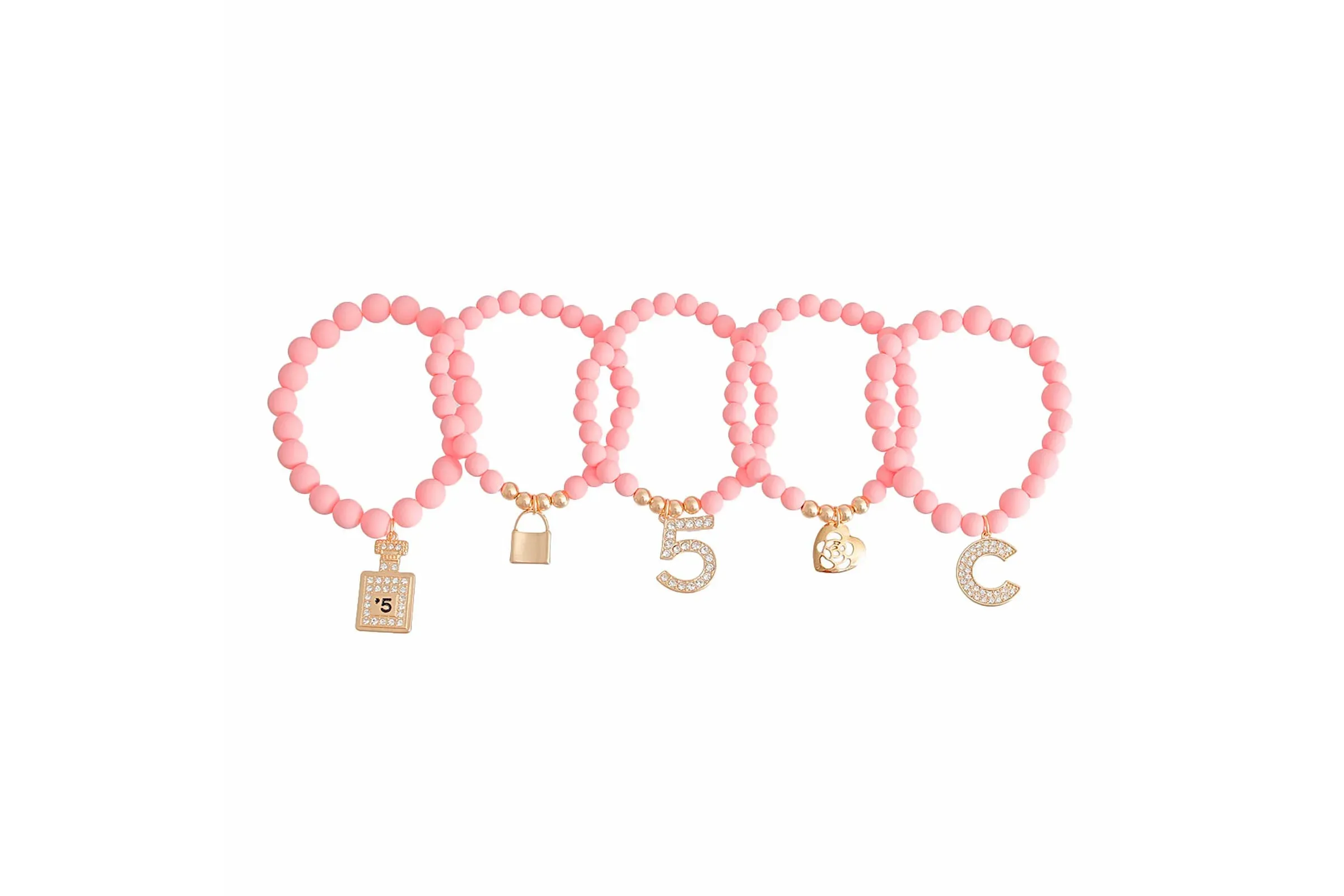 Matte Pink No. 5 Boutique Charm Bracelets