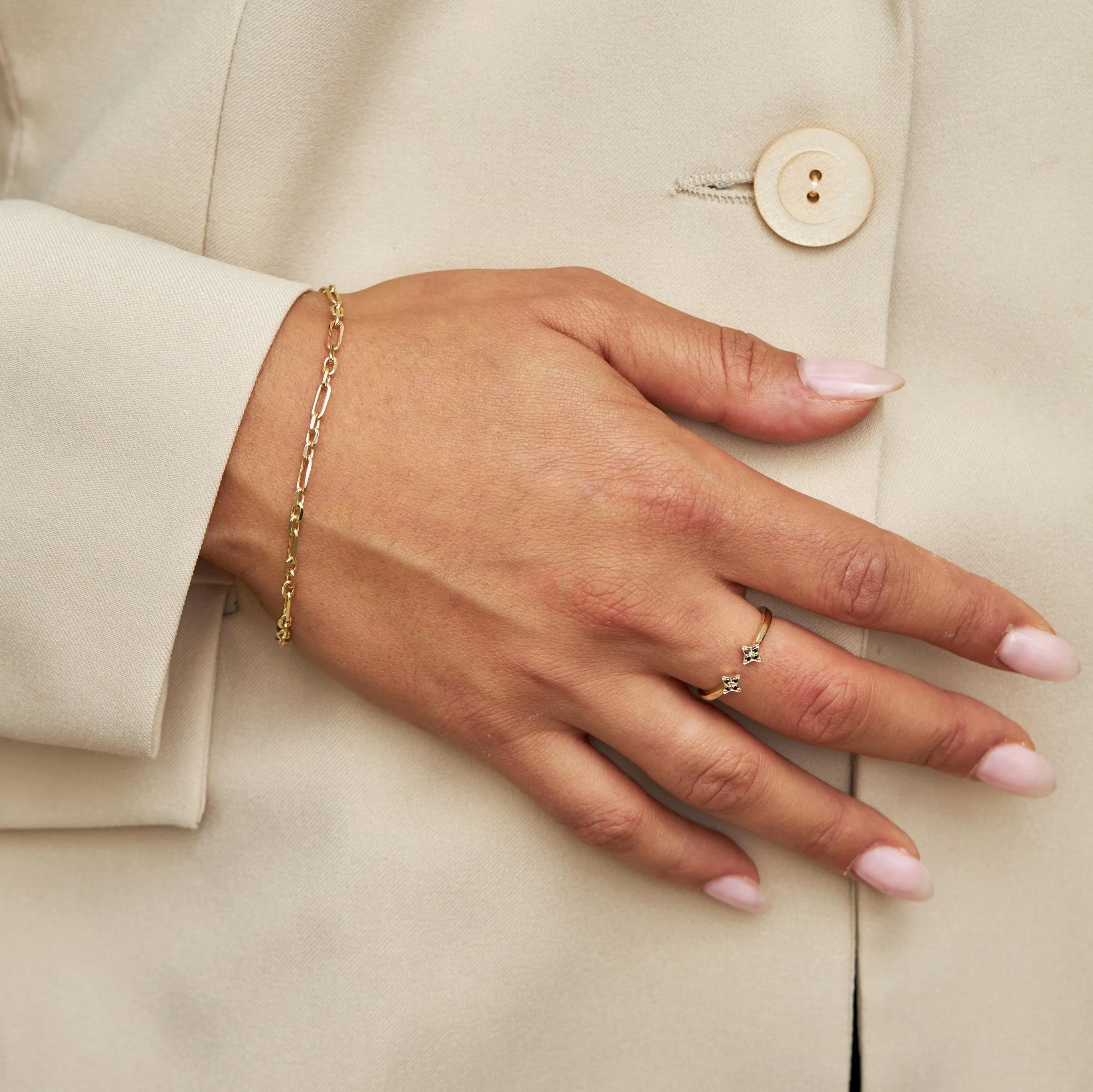 Mercury Ring with Black Diamonds