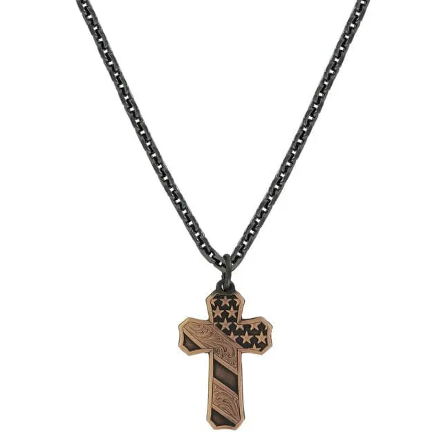 Montana Silversmiths Men's Faded Glory Cross Necklace