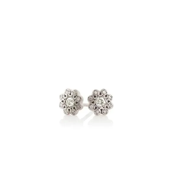 MOONFLOWER CHARM STUDS IN DIAMOND