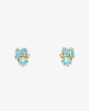 Nadima Blue Topaz Cluster Studs