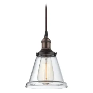 Nostalgic Rustic Bronze with Clear Glass Pendant