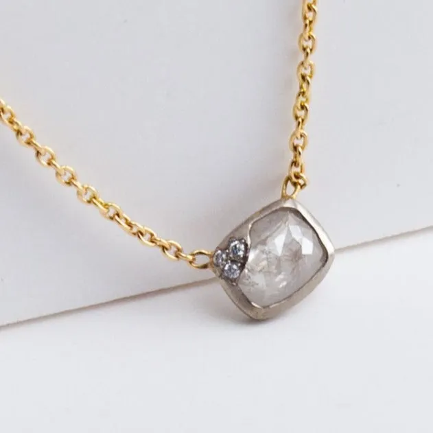 One-of-a-kind Ice diamond two-tone necklace