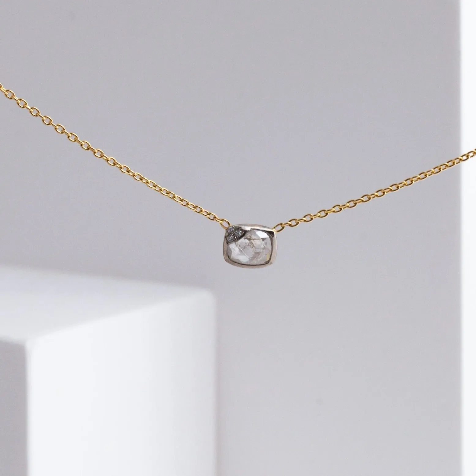 One-of-a-kind Ice diamond two-tone necklace