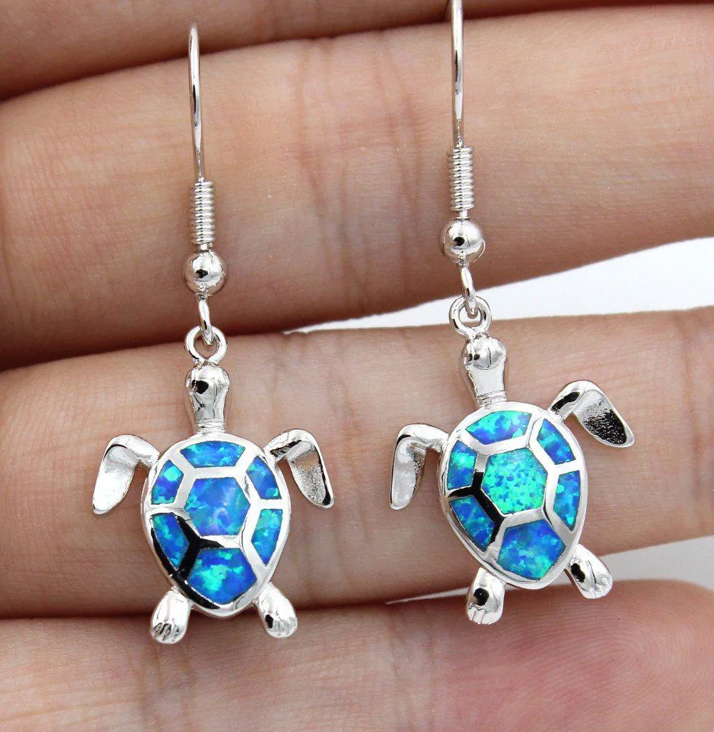 Opal Sea Turtle Earrings