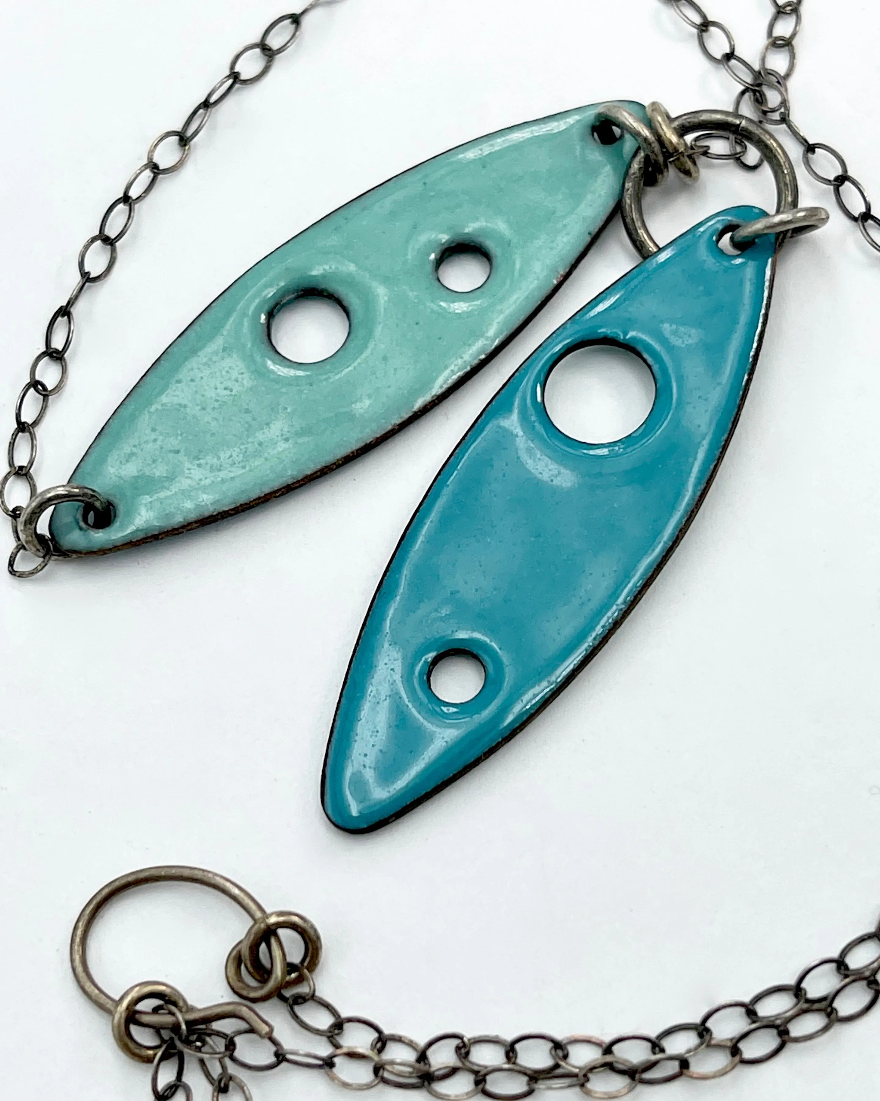 Oval Duo Enamel Necklace