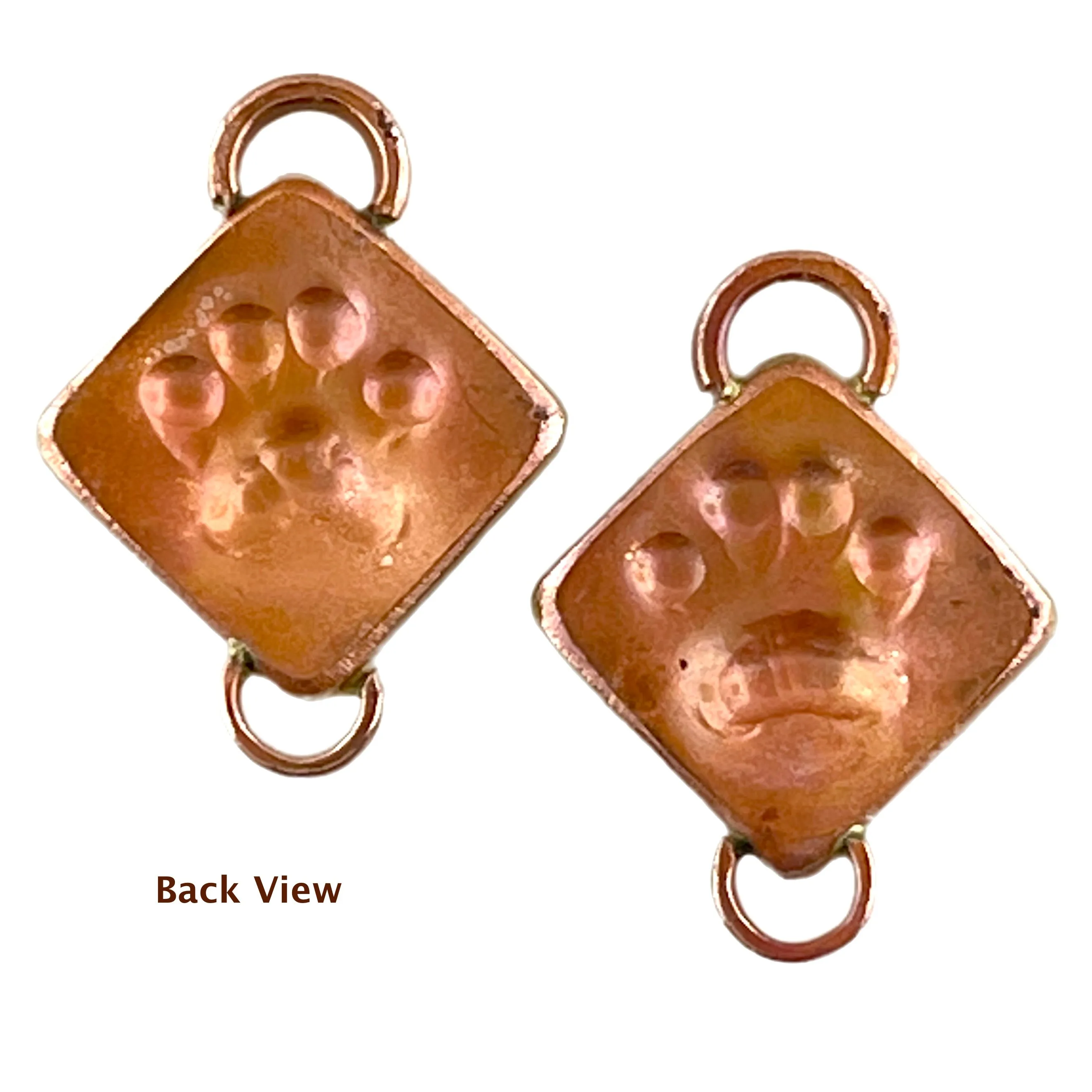 Pair of Paw Earring Components for Copper Dangle Earrings