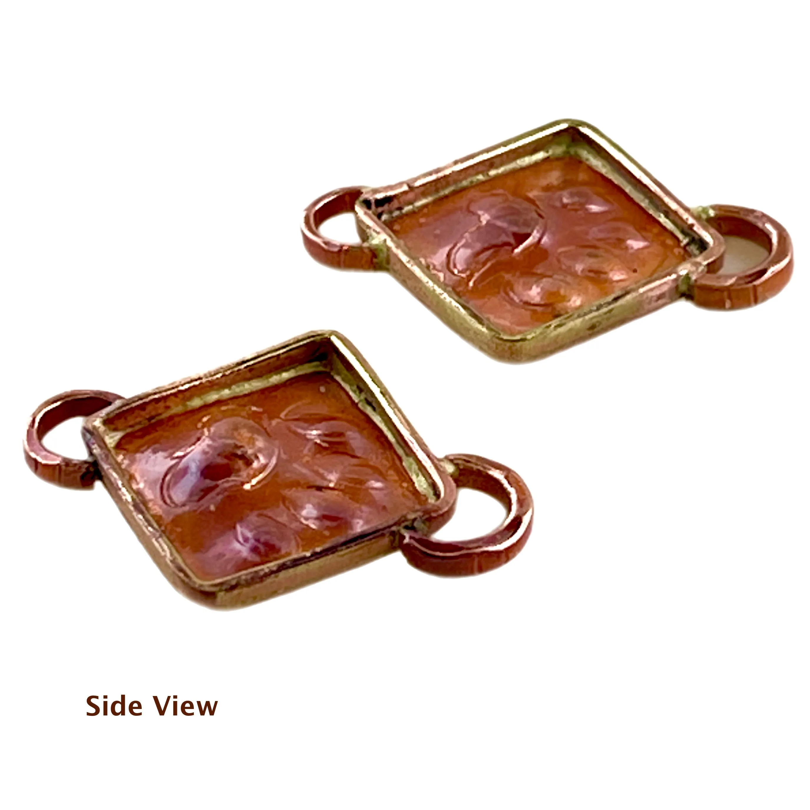 Pair of Paw Earring Components for Copper Dangle Earrings