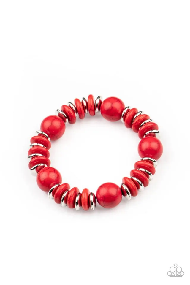 Paparazzi Bracelet ~ Rustic Rival - Red